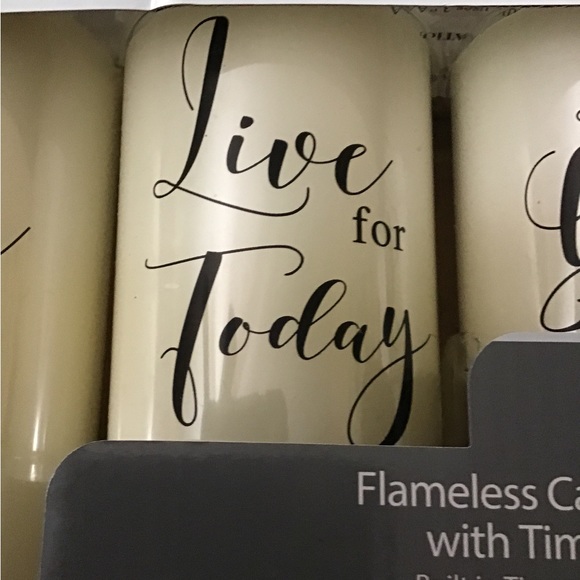 New with tags flameless candles with timer total set of three - Picture 5 of 7